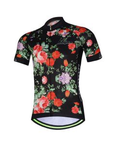 AOGDA Men Women Rose Short Sleeve Cycling Jersey Outdoor Sports Summer Polyester Mesh Breathable