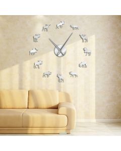 47 Inch Wildlife Moose DIY Giant Wall Clock Moose Silhouette Decorative Frameless Wall Watch Modern Nature Animal Wall Art Hunting Clock