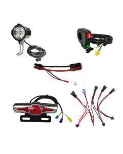EBKE 180-220LM 12-60V 2.8W Electric Bike Front Light Warning Tail Light Light Switch Light Group Connection Cables 35A Anderson Adapter Cable Kits