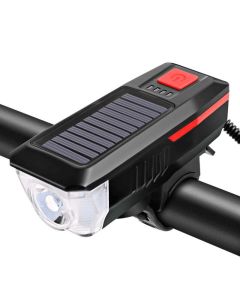 Bicycle Light Solar USB Rechargeable Bike Headlight Taillight Set MTB Bike Front Light Horn Cycling Lamp Accessories
