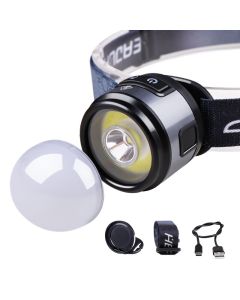 BIKIGHT 3-in-1 XPG + COB 400LM Headlamp with Clip White & Red Camping Light Emergency Work Lamp Torch for Outdoor Fishing Cycling Running