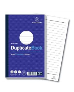 Challenge 210x130mm Duplicate Book Carbonless Ruled Taped Cloth Binding 100 Sets (Pack 5) - 100080458