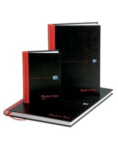 Black n Red A4 Casebound Hard Cover Notebook Narrow Ruled 192 Pages Black/Red (Pack 5) - 100080474