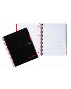 Oxford Black n Red Project Book A4 Hardback Wirebound Ruled Margin SCRIBZEE Compatible 200 Pages (Pack 3) 100080730