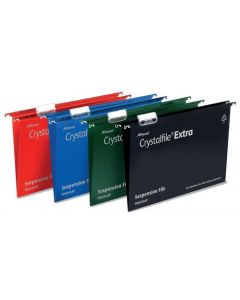 Rexel Crystalfile Extra Foolscap Suspension File Polypropylene 15mm V Base Blue (Pack 25) 70630