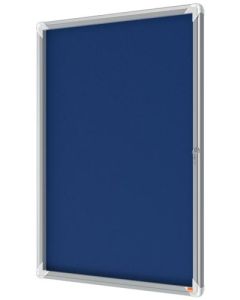 Nobo Premium Plus Blue Felt Lockable Noticeboard Display Case 9 x A4 709x970mm 1902556