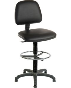 Ergo Blaster Draughter Medium Back PU Operator Office Chair without Arms Black - 1100PUBLK/1163