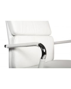 Deco Cantilever Retro Style Faux Leather Reception/Boardroom/Visitors Chair White - 1101WH