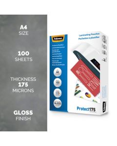 Fellowes Laminating Pouch A4 2x175 Micron Gloss (Pack 100) 5308703