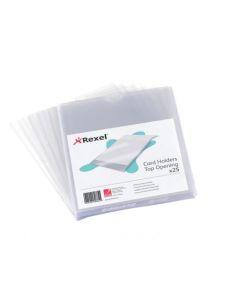 Rexel Nyrex Card Holder Polypropylene 152x102mm Top Opening Clear (Pack 25) 12030