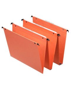 Orgarex Dual Vertical A4 Suspension File Card 15mm V Base Orange (Pack 25) 21631