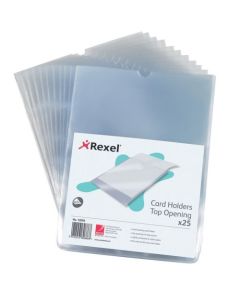 Rexel Nyrex Card Holder Polypropylene A5 Top Opening Clear (Pack 25) 12093