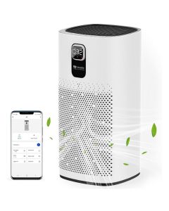 Proscenic A9 Air Purifier LED Display 460m/h CADR 4 Gear Wind Speed Remove 99.97% Dust Smoke Pollen Alexa Google Home Voice Control Air Cleaner for Home Bedroom Office Large Room