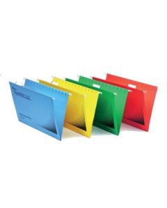 Rexel Flexifile Foolscap Lateral Suspension File Manilla 15mm V Base Red (Pack 50) 3000042