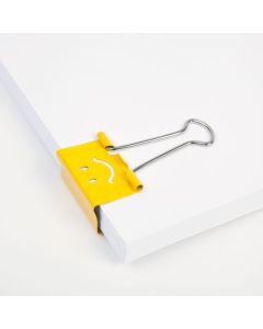 Rapesco Foldback Clip 19mm Assorted Emojis Yellow (Pack 20) - 1351