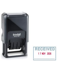 Trodat 4750/L2 Eco Self Inking Word and Date Stamp RECEIVED 39x23mm Blue/Red Ink - 139923