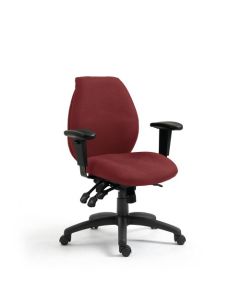 Nautilus Designs Severn Ergonomic Medium Back Multi-Functional Synchronous Operator Office Chair With Adjustable Arms Wine - DPA1435MBSY/AWN