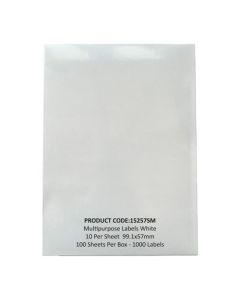 ValueX Multipurpose Label 99.1x57mm Label 10 Per A4 Sheet White (Pack 1000 Labels) - 15257SM