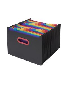 Snopake Rainbow and Black Desk Expander Polypropylene A4 24 Part Black - 15852