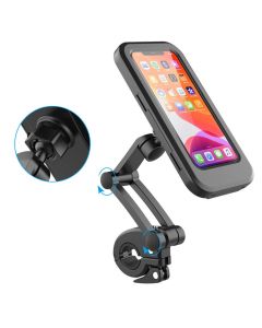 Universal Folding Motorcycle Phone Holder 360 Rotatable Waterproof Bike Handlebar Magnet Case Stand For 6.7inch Mobile Phone Mount Bag