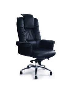 Nautilus Designs Hercules High Back Luxurious Leather Faced Gullwing Executive Office Chair With Integrated Headrest & Arms Black - DPA1611ATG/LBK
