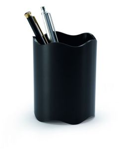 Durable TREND Pen Pot - Pencil Holder for Desk Organisation - Perfect for Desks & Workspaces - Black - 1701235060