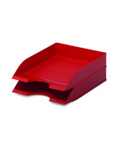 Durable Stackable Letter Tray Filing Tray Desk Organiser for A4 Documents Red - 1701672080