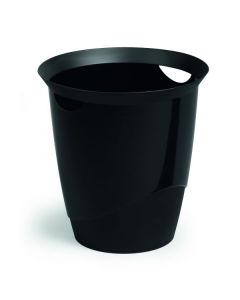 Durable TREND Waste Bin 16 Litre Capacity - Stylish Home & Office Waste Basket - Black - 1701710060