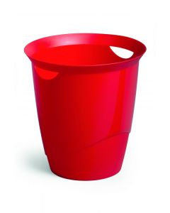Durable TREND Waste Bin 16 Litre Capacity - Stylish Home & Office Waste Basket - Red - 1701710080