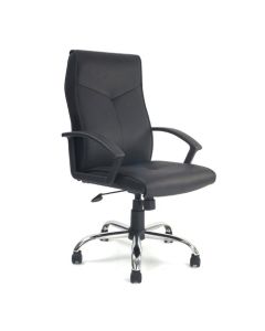 Nautilus Designs Weston High Back Leather Faced Executive Office Chair With Fixed Arms Black - DPA1820ATG/LBK