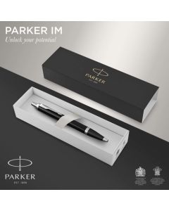 Parker IM Ballpoint Pen Black/Chrome Barrel with Blue Ink Gift Box - 1931665
