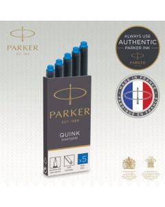 Parker Quink Ink Refill Cartridge for Fountain Pens Royal Blue (Pack 5) - 1950208