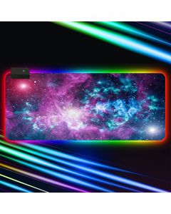 RGB Mouse Pad Soft Rubber Anti-slip USB Powered Starry Sky LED Glowing Gaming Keyboard Pad Desktop Protective Mat for Home Office