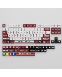 134 Keys Red and White Game Machine PBT Keycap Set XDA Profile Sublimation Keycaps for 61/87/96/98/104/108 Mechanical Keyboards