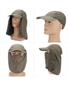 Outdoor Fishing Hunting Cap Sun UV Protection Helmet Hard Hat Neck Face Cover Mask