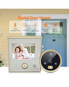 2.8Inch Digital Peephole Viewer Color Screen Smart Video Doorbell Door Camera with 160 Wide Angle Night Vision Motion Detection