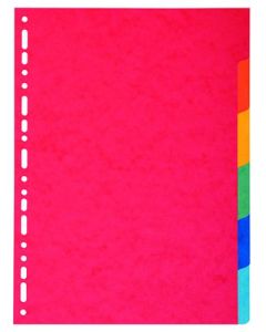Exacompta Forever Recycled Divider 6 Part A4 220gsm Card Vivid Assorted Colours - 2006E