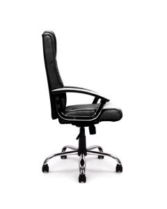 Nautilus Designs Westminster High Back Leather Faced Executive Office Chair With Integral Headrest and Fixed Arms Black - DPA2008ATG/LBK