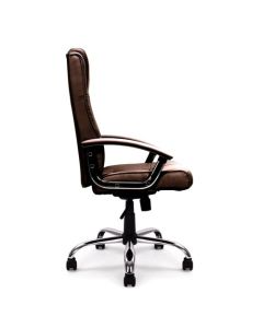 Nautilus Designs Westminster High Back Leather Faced Executive Office Chair With Integral Headrest and Fixed Arms Brown - DPA2008ATG/LBW