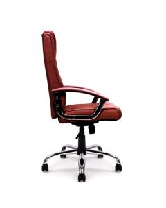 Nautilus Designs Westminster High Back Leather Faced Executive Office Chair With Integral Headrest and Fixed Arms Burgundy - DPA2008ATG/LBY