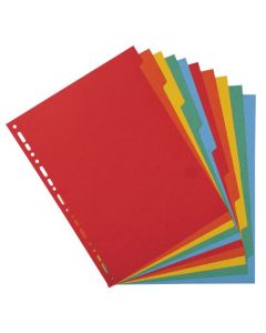 Exacompta Forever Recycled Divider 10 Part A4 220gsm Card Vivid Assorted Colours - 2010E