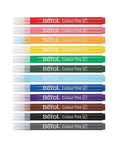 Berol Color Fine Fibre Tip Colouring Pen 0.6mm Line Assorted Colours (Pack 12) - 2057599