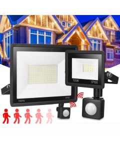 20W/30W/50W/100W LED FloodLight PIR Motion Sensor Reflector LED Flood Light Waterproof IP66 Spotlight Wall Outdoor Lighting