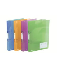 Rexel Ice Ring Binder Polypropylene 2 O-Ring A4 25mm Rings Translucent Assorted (Pack 10) 2102044