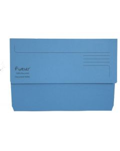 Exacompta Forever Document Wallet Manilla Foolscap Half Flap 290gsm Blue (Pack 25) - 211/5001Z