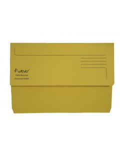 Exacompta Forever Document Wallet Manilla Foolscap Half Flap 290gsm Yellow (Pack 25) - 211/5003Z