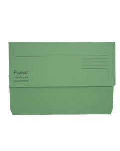 Exacompta Forever Document Wallet Manilla Foolscap Half Flap 290gsm Green (Pack 25) - 211/5004Z