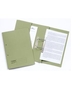 Guildhall Spring Pocket Transfer File Manilla Foolscap 420gsm Green (Pack 25) - 211/6002Z