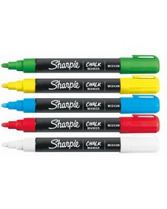 Sharpie Chalk Markers Wet Erase Chalk Pens Assorted Colours (Pack 5) 2157733