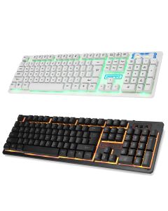 3-In-1 USB Wired Keyboard 1600DPI Mouse Colorful Headset Set Gaming Backlight Mechanical Keyboard Waterproof for Desktop Computer Notebook